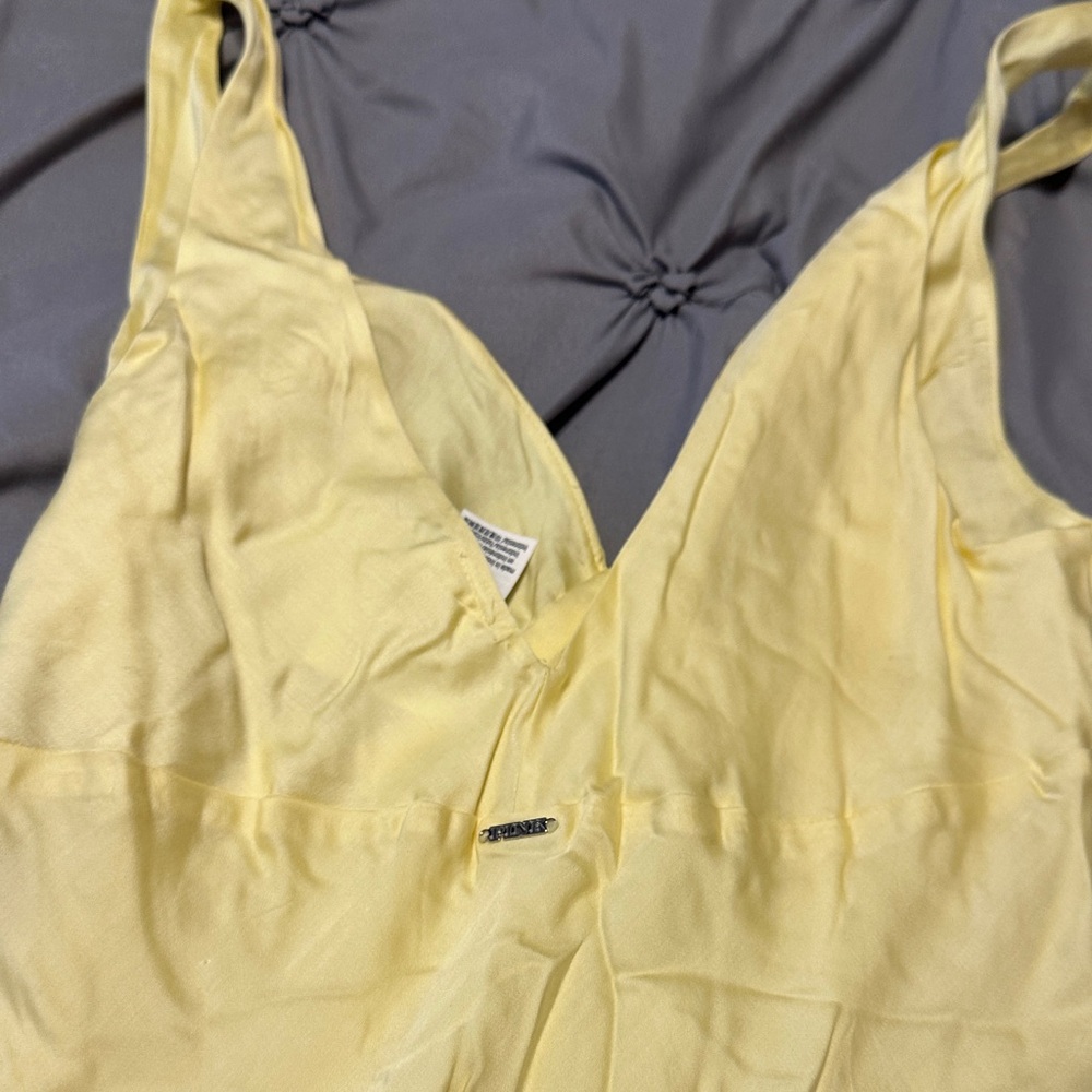 Yellow Satin Slip Dress - Picture 4 of 6